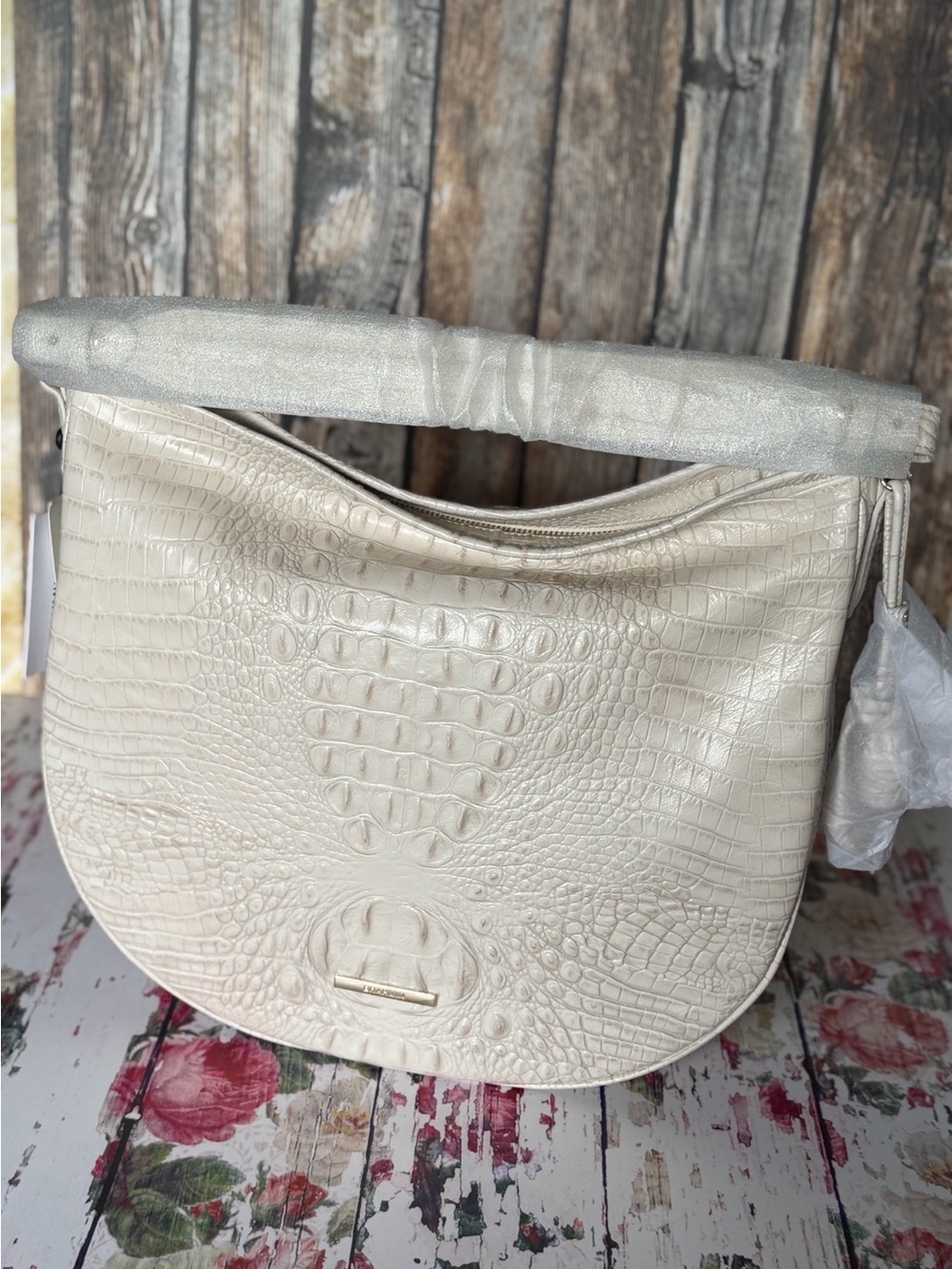 Brahmin Kathleen Rose IVORY Keepsake Shoulder Bag NWT still in wrapping! FIRM $